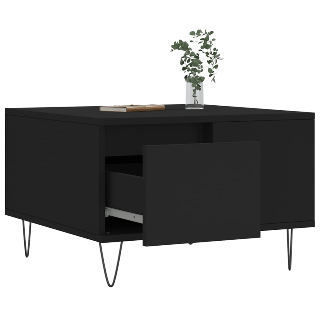 VidaXL Salontafel 55x55x36,5 cm bewerkt hout zwart