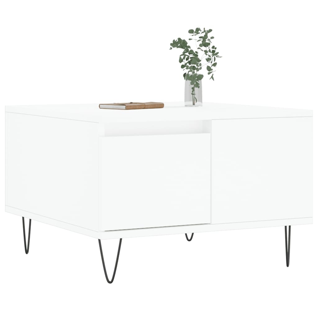 VidaXL Salontafel 55x55x36,5 cm bewerkt hout wit