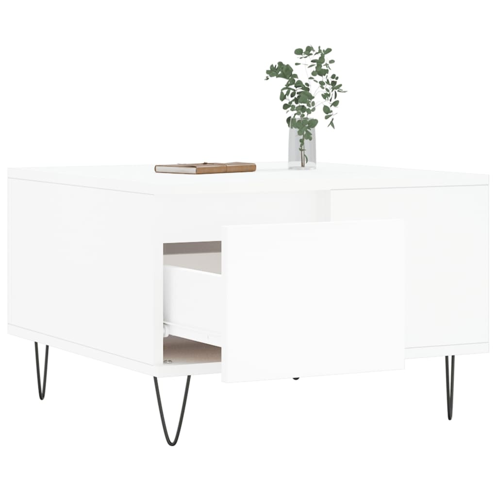 VidaXL Salontafel 55x55x36,5 cm bewerkt hout wit