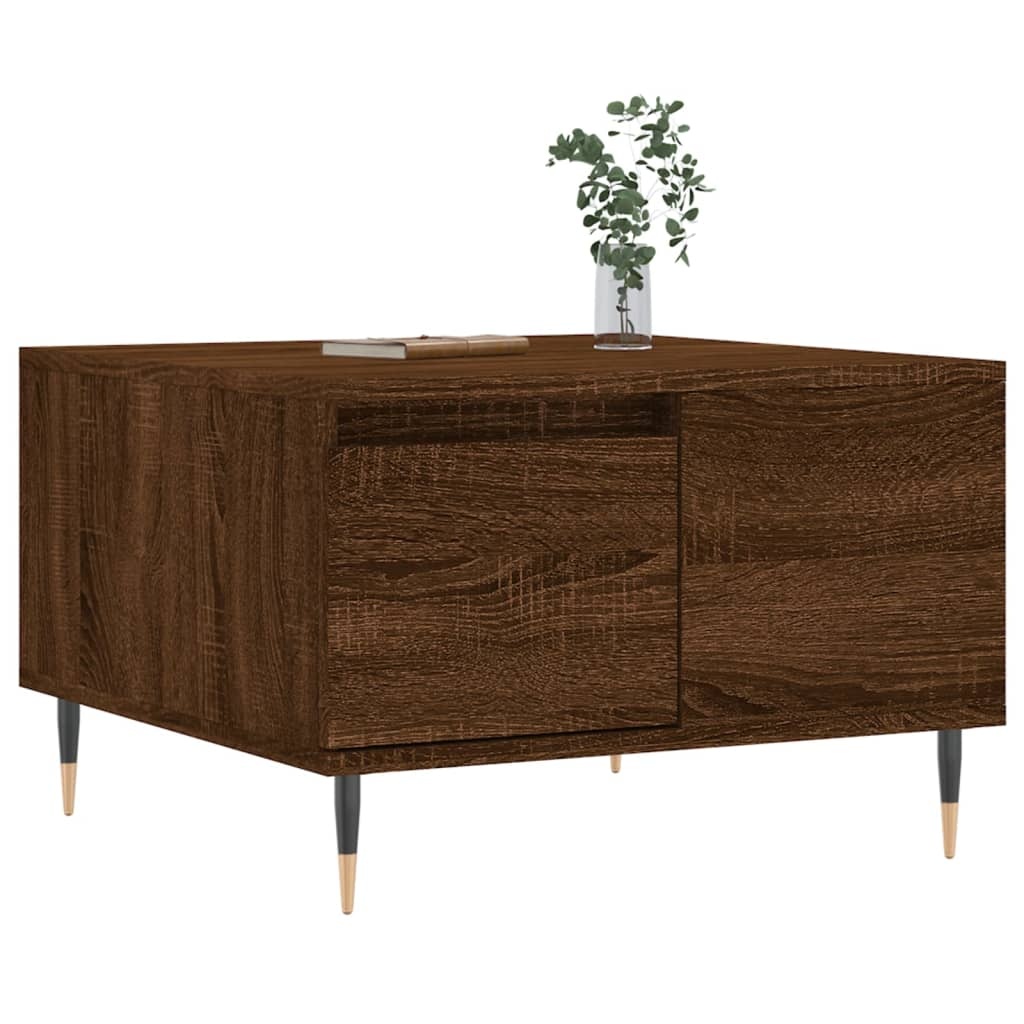 VidaXL Salontafel 55x55x36,5 cm bewerkt hout bruineikenkleurig