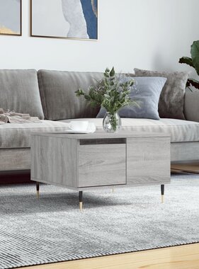 VidaXL Salontafel 55x55x36,5 cm bewerkt hout grijs sonoma eikenkleurig