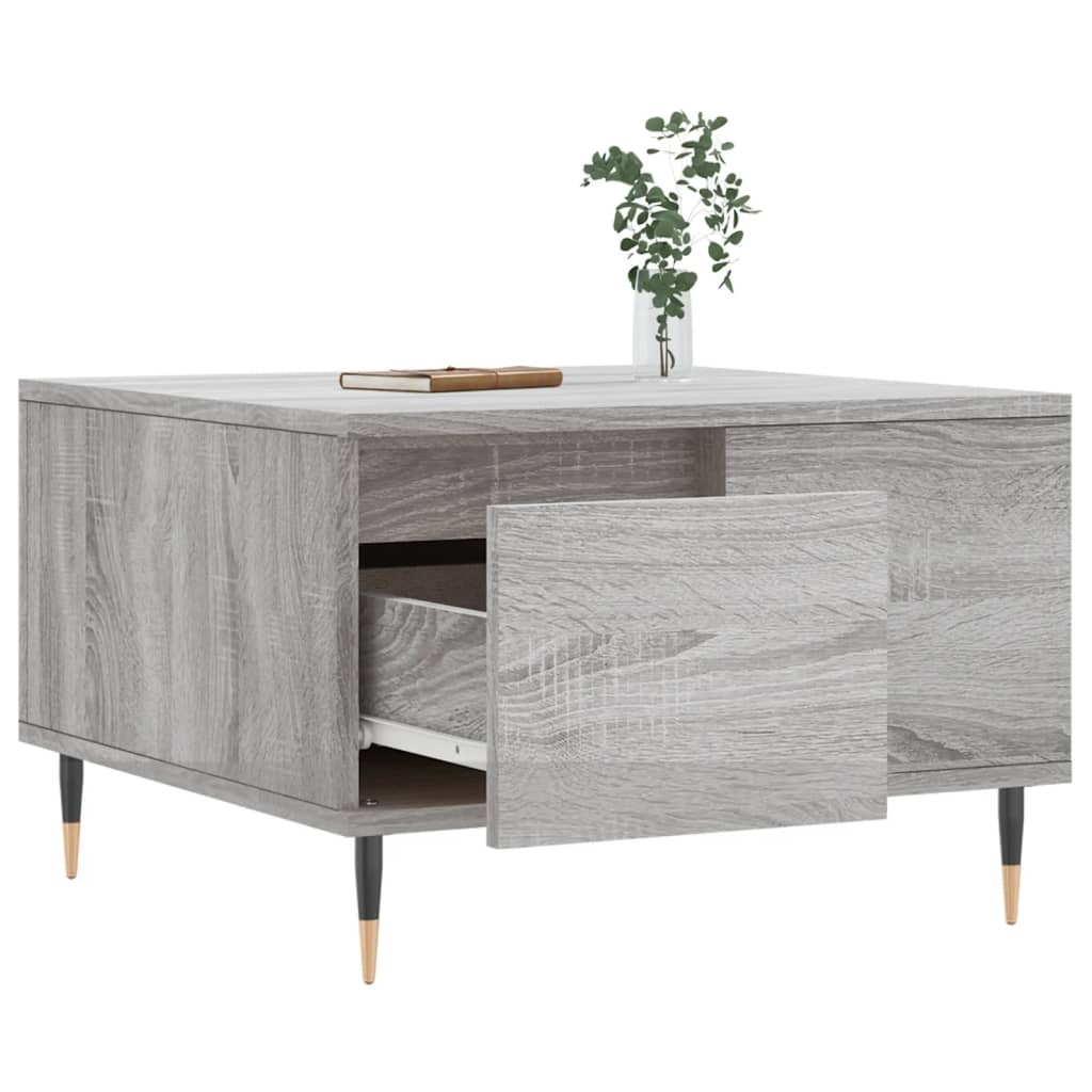 VidaXL Salontafel 55x55x36,5 cm bewerkt hout grijs sonoma eikenkleurig