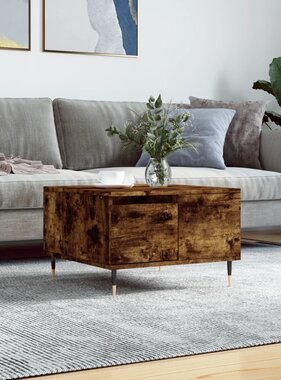 VidaXL Salontafel 55x55x36,5 cm bewerkt hout gerookt eikenkleurig