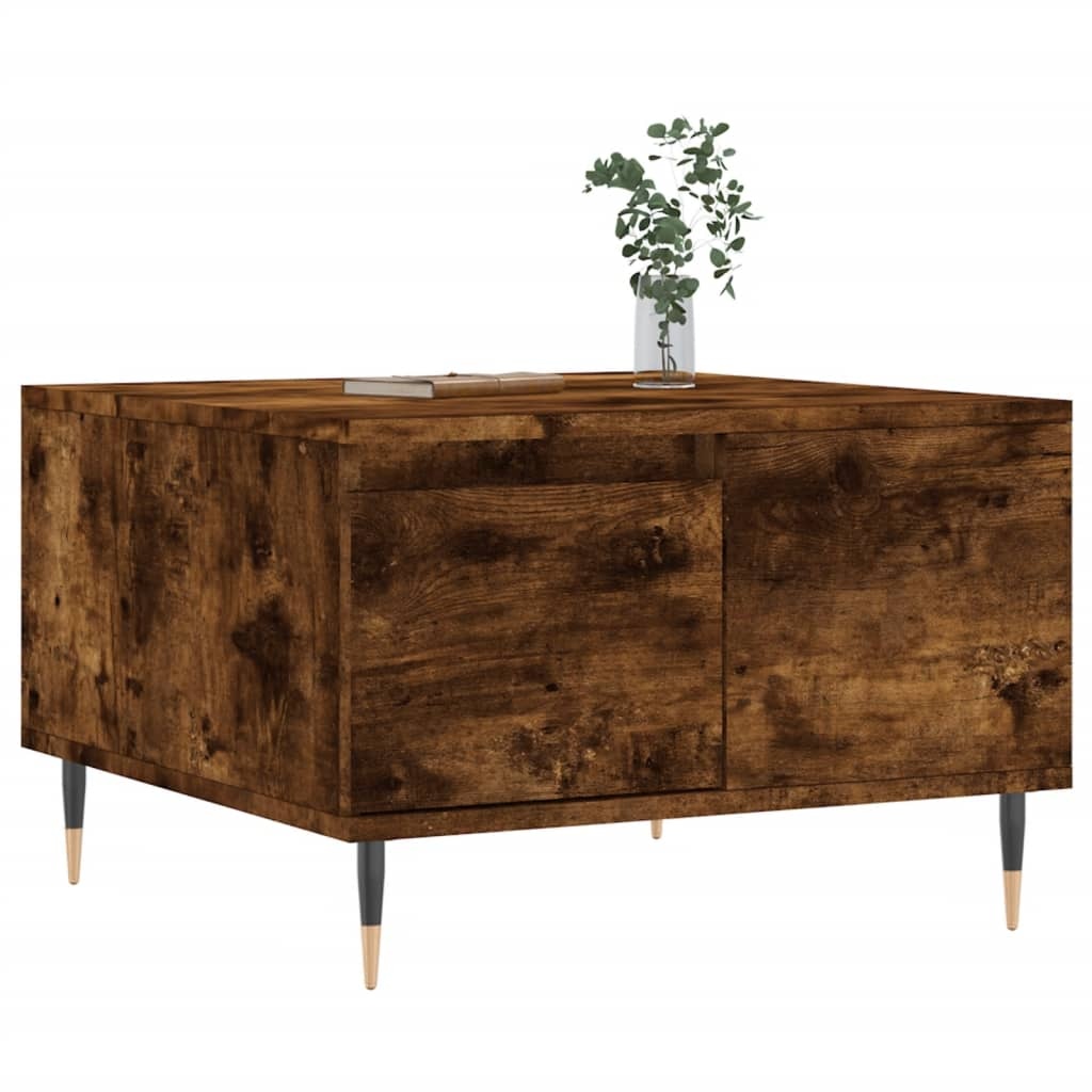 VidaXL Salontafel 55x55x36,5 cm bewerkt hout gerookt eikenkleurig
