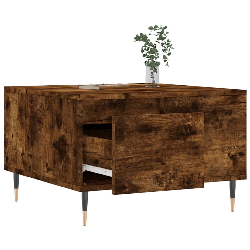 VidaXL Salontafel 55x55x36,5 cm bewerkt hout gerookt eikenkleurig