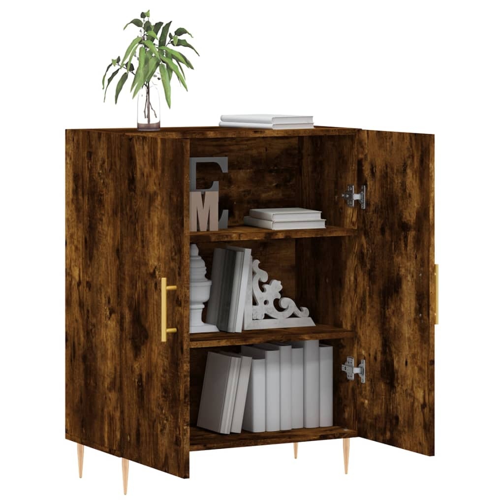 VidaXL Dressoir 69,5x34x90 cm bewerkt hout gerookt eikenkleurig
