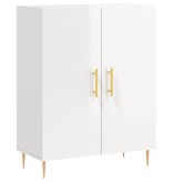 VidaXL Dressoir 69,5x34x90 cm bewerkt hout hoogglans wit