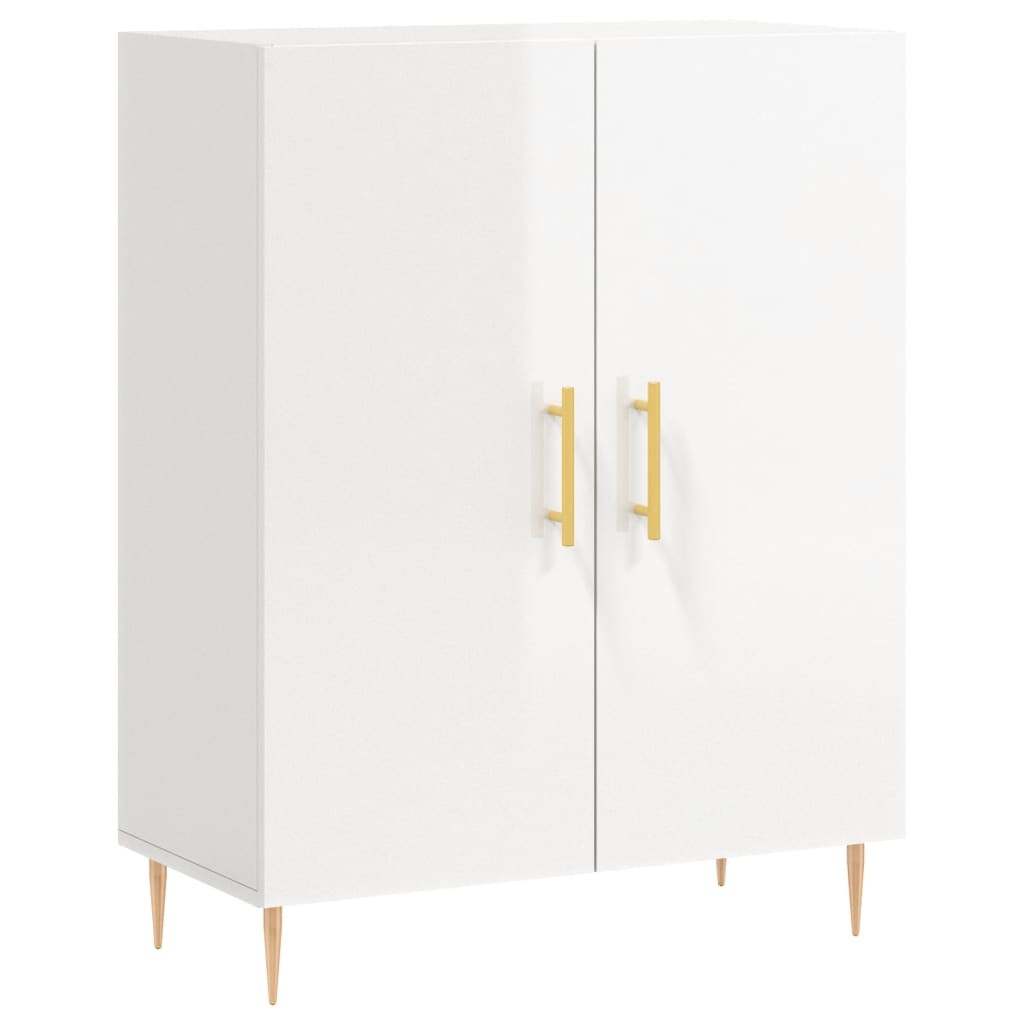 VidaXL Dressoir 69,5x34x90 cm bewerkt hout hoogglans wit