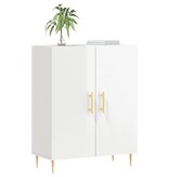 VidaXL Dressoir 69,5x34x90 cm bewerkt hout hoogglans wit
