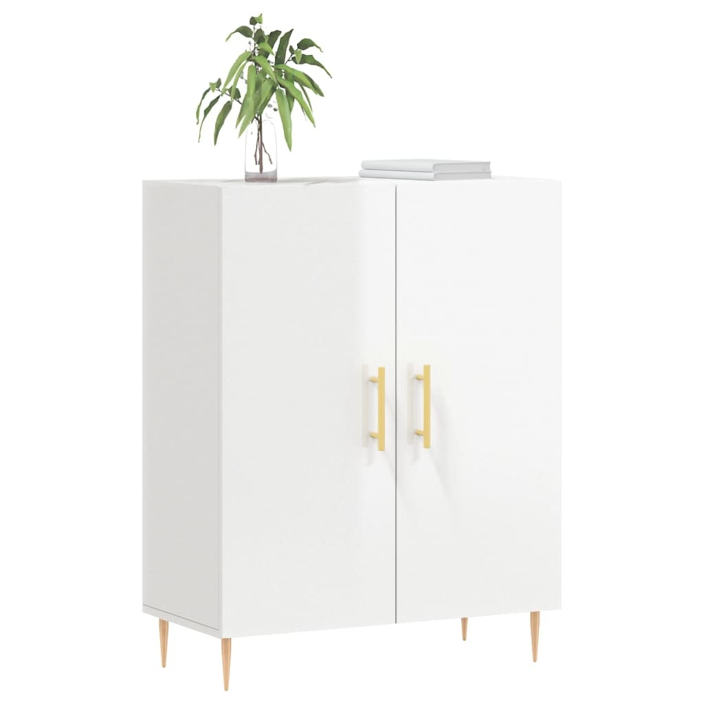 VidaXL Dressoir 69,5x34x90 cm bewerkt hout hoogglans wit