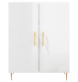 VidaXL Dressoir 69,5x34x90 cm bewerkt hout hoogglans wit