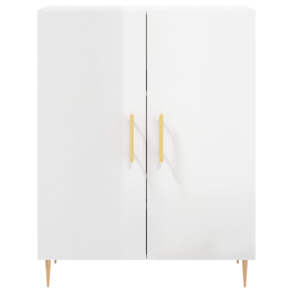 VidaXL Dressoir 69,5x34x90 cm bewerkt hout hoogglans wit