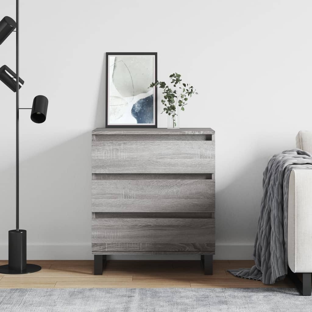 VidaXL Dressoir 60x30x75 cm bewerkt hout grijs sonoma eikenkleurig