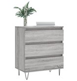 VidaXL Dressoir 60x30x75 cm bewerkt hout grijs sonoma eikenkleurig