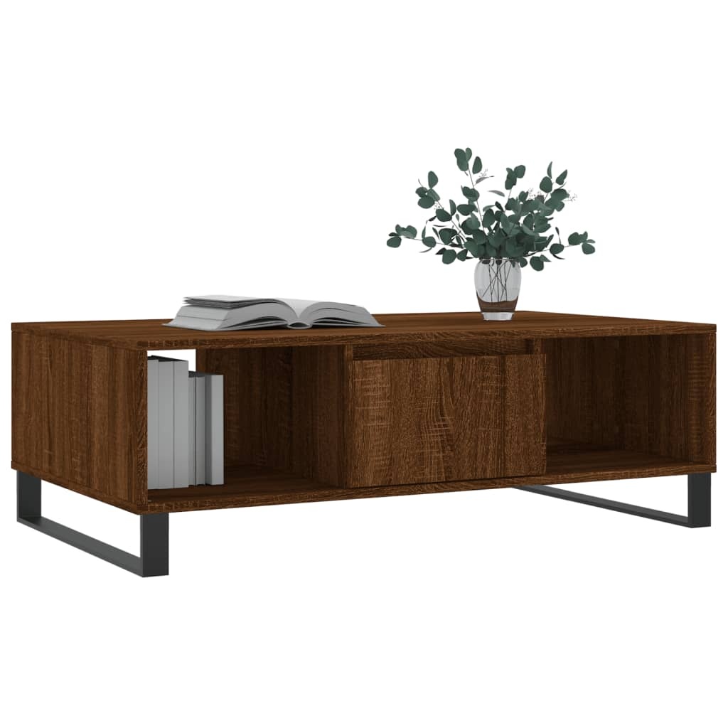 VidaXL Salontafel 104x60x35 cm bewerkt hout bruineiken