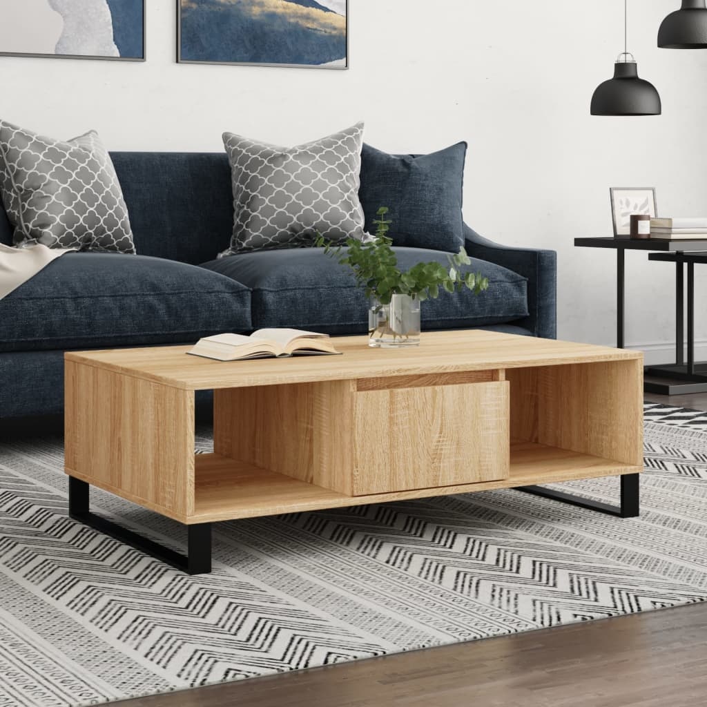 VidaXL Salontafel 104x60x35 cm bewerkt hout sonoma eikenkleurig