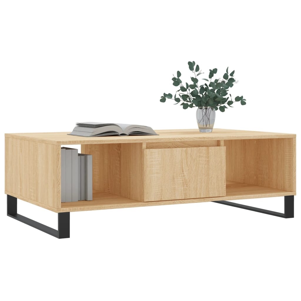 VidaXL Salontafel 104x60x35 cm bewerkt hout sonoma eikenkleurig