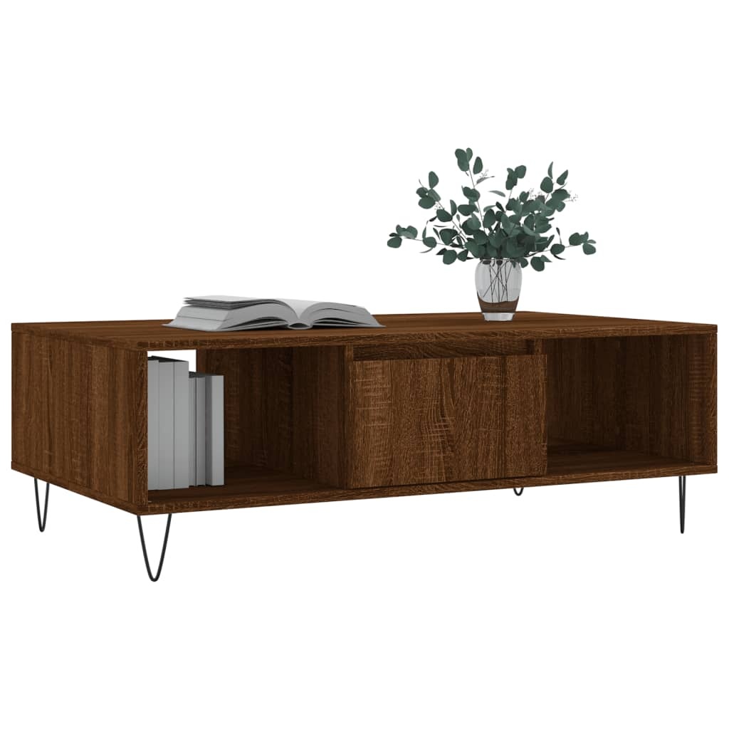 VidaXL Salontafel 104x60x35 cm bewerkt hout bruineiken