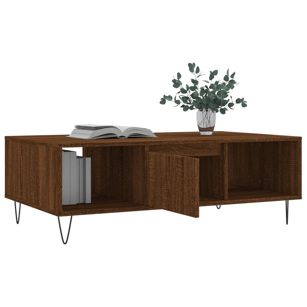 VidaXL Salontafel 104x60x35 cm bewerkt hout bruineiken