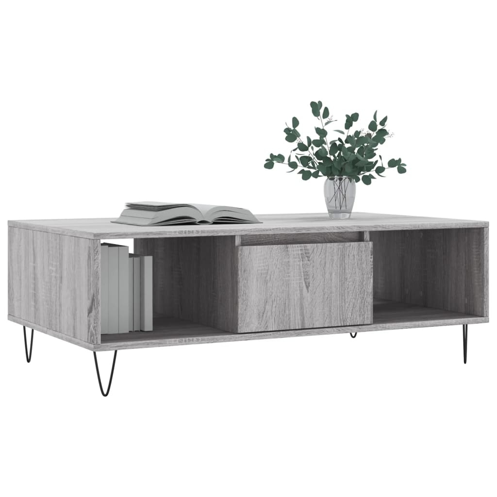 VidaXL Salontafel 104x60x35 cm bewerkt hout grijs sonoma