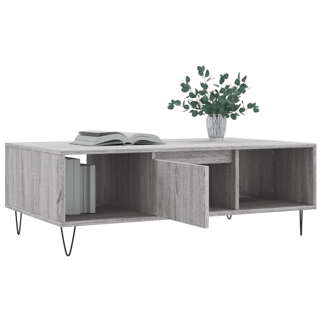 VidaXL Salontafel 104x60x35 cm bewerkt hout grijs sonoma