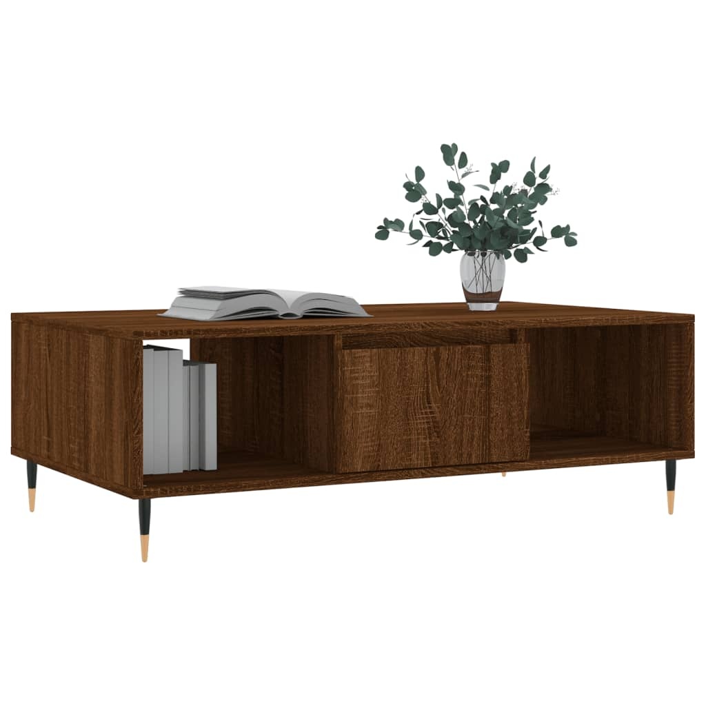 VidaXL Salontafel 104x60x35 cm bewerkt hout bruineiken