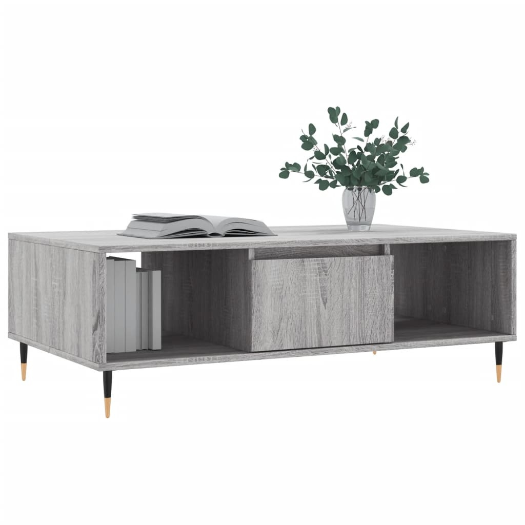 VidaXL Salontafel 104x60x35 cm bewerkt hout grijs sonoma