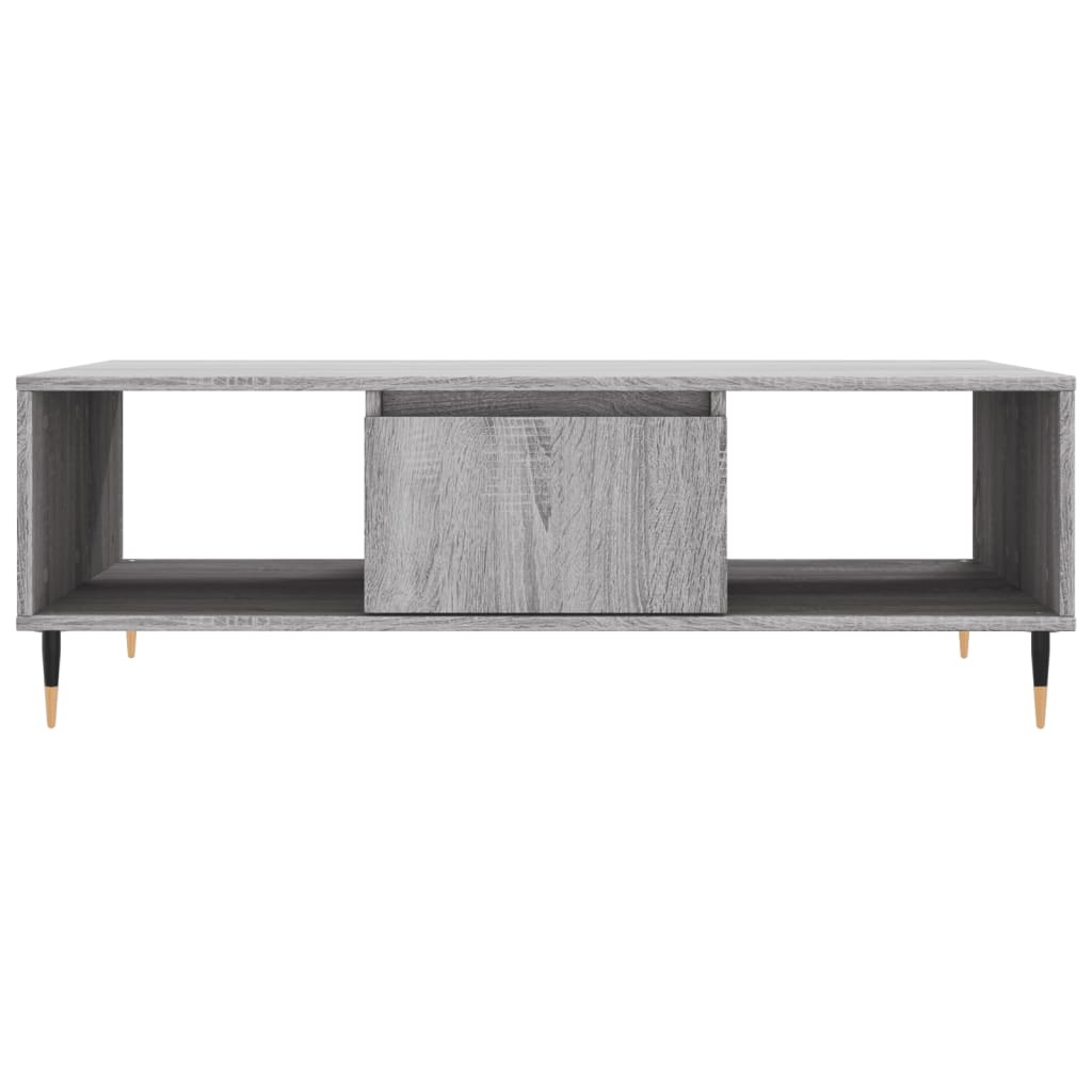 vidaXL Salontafel 104x60x35 cm bewerkt hout grijs sonoma