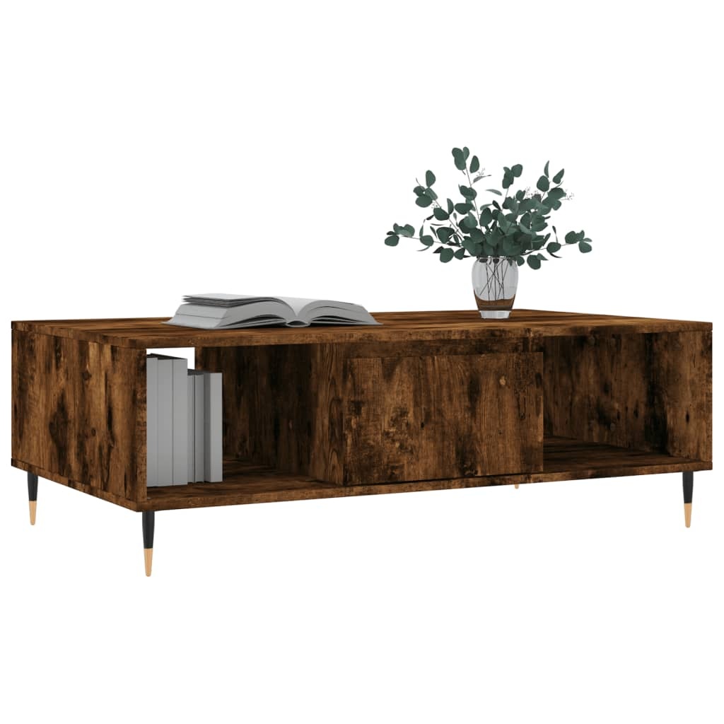 vidaXL Salontafel 104x60x35 cm bewerkt hout gerookt eikenkleurig