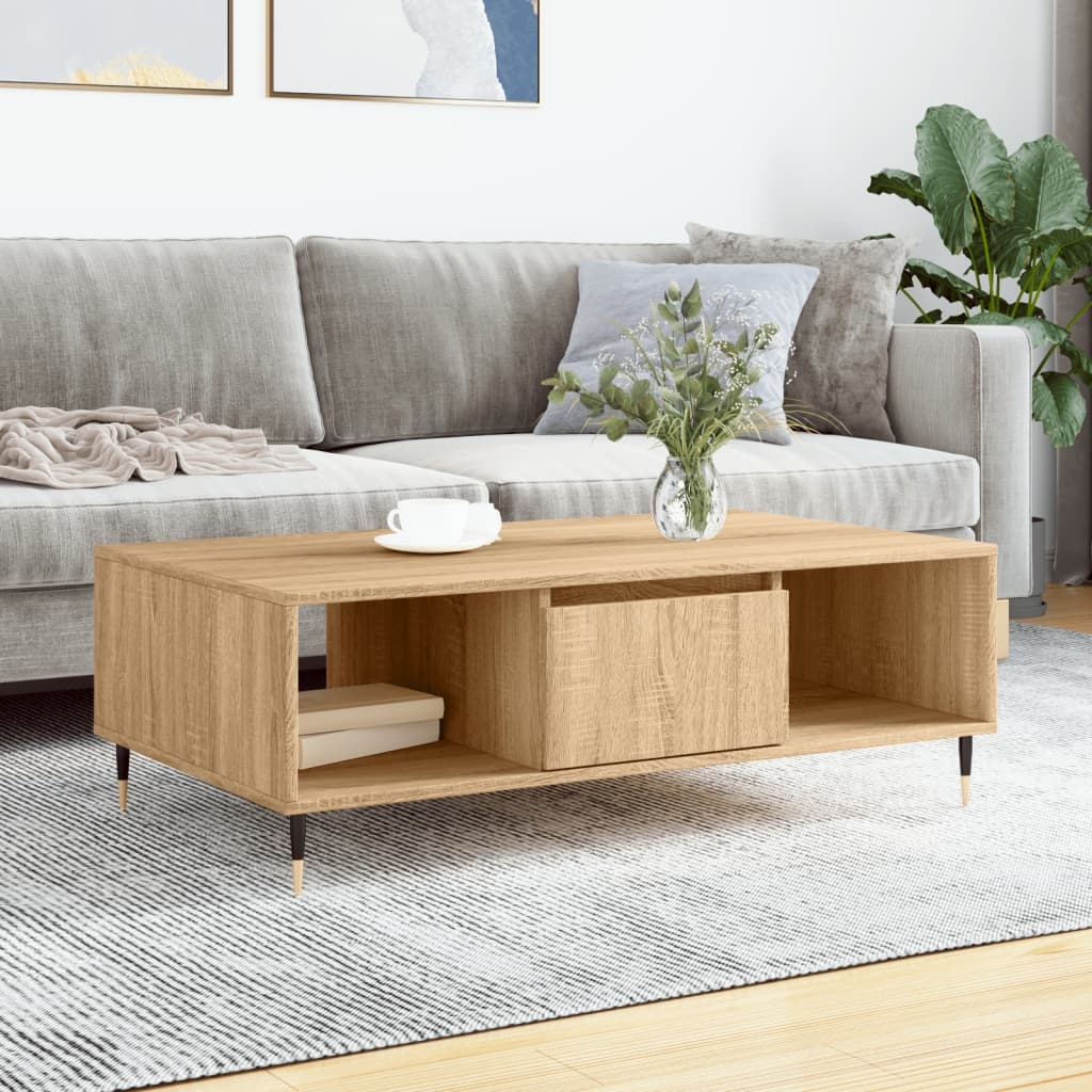 VidaXL Salontafel 104x60x35 cm bewerkt hout sonoma eikenkleurig