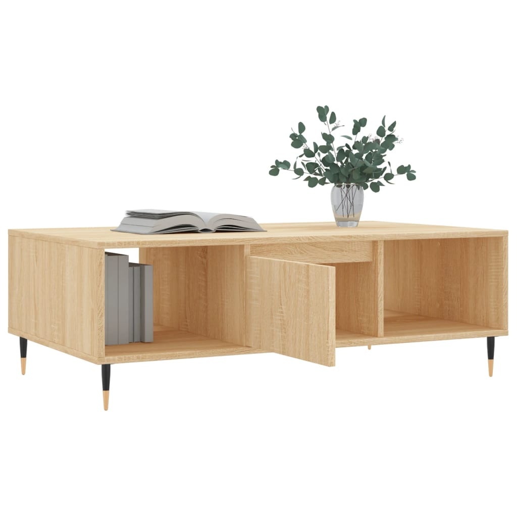 VidaXL Salontafel 104x60x35 cm bewerkt hout sonoma eikenkleurig