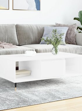 VidaXL Salontafel 104x60x35 cm bewerkt hout hoogglans wit