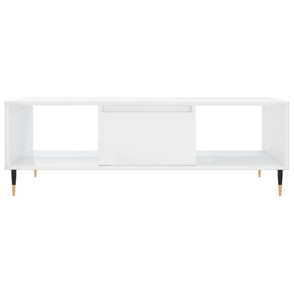 VidaXL Salontafel 104x60x35 cm bewerkt hout hoogglans wit