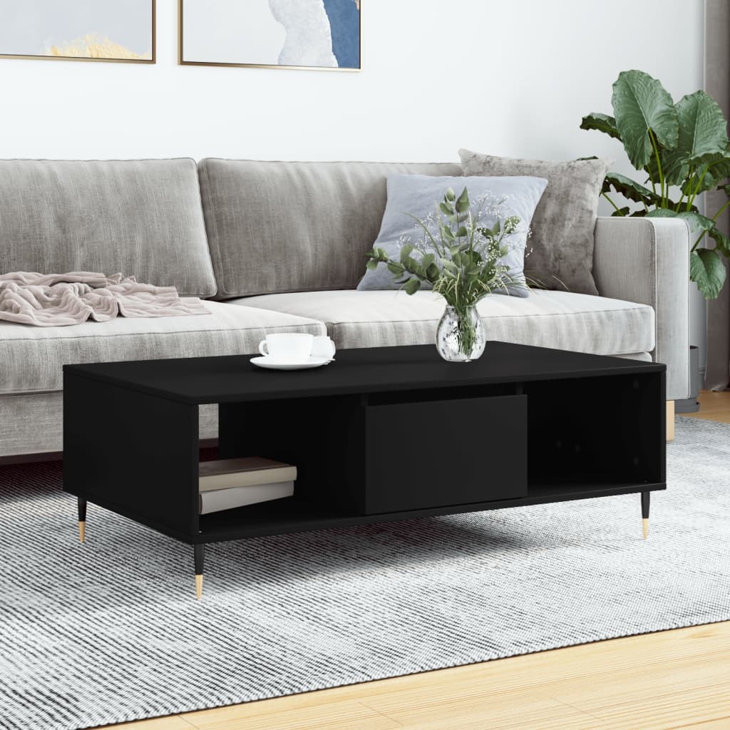 VidaXL Salontafel 104x60x35 cm bewerkt hout zwart
