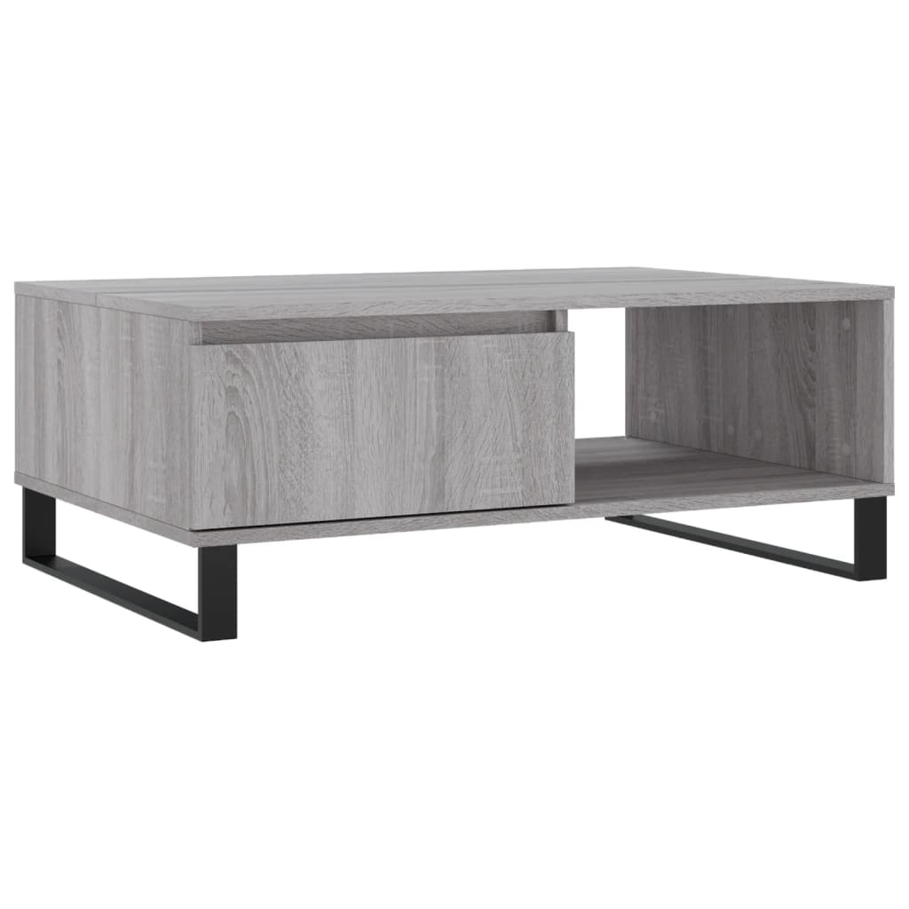 VidaXL Salontafel 90x60x35 cm bewerkt hout grijs sonoma eikenkleurig