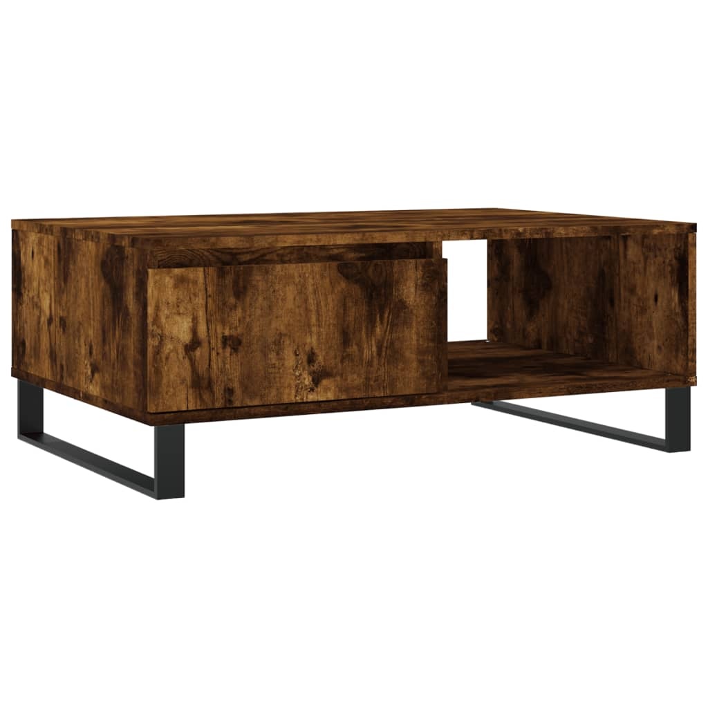 VidaXL Salontafel 90x60x35 cm bewerkt hout gerookt eikenkleurig