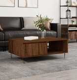 VidaXL Salontafel 90x60x35 cm bewerkt hout bruineikenkleurig