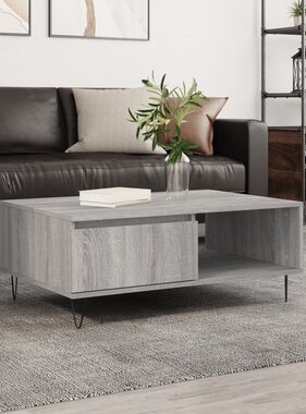 VidaXL Salontafel 90x60x35 cm bewerkt hout grijs sonoma eikenkleurig