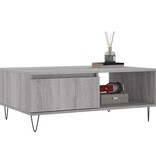 VidaXL Salontafel 90x60x35 cm bewerkt hout grijs sonoma eikenkleurig