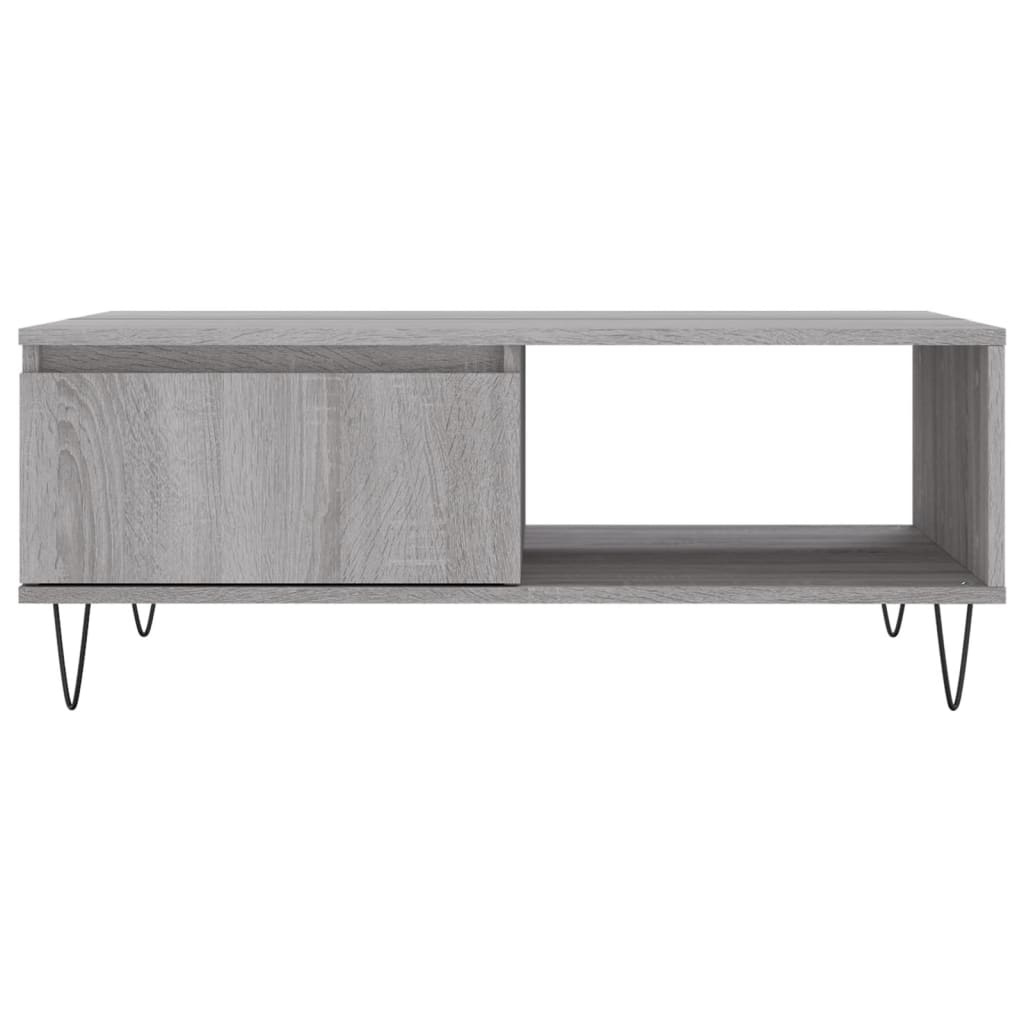 VidaXL Salontafel 90x60x35 cm bewerkt hout grijs sonoma eikenkleurig