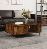 VidaXL Salontafel 90x60x35 cm bewerkt hout gerookt eikenkleurig