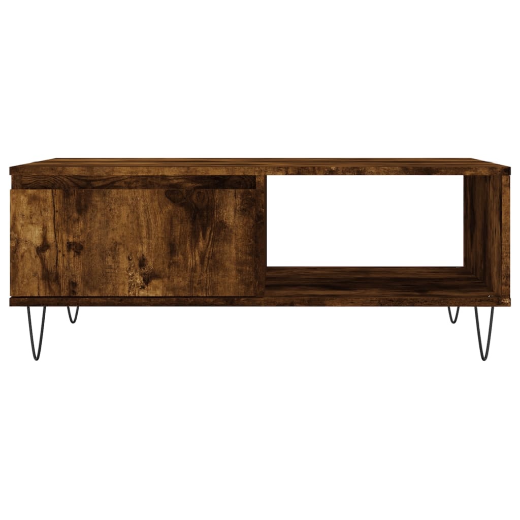 VidaXL Salontafel 90x60x35 cm bewerkt hout gerookt eikenkleurig