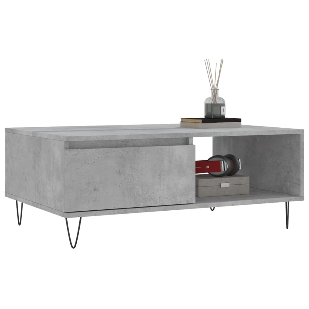 VidaXL Salontafel 90x60x35 cm bewerkt hout betongrijs