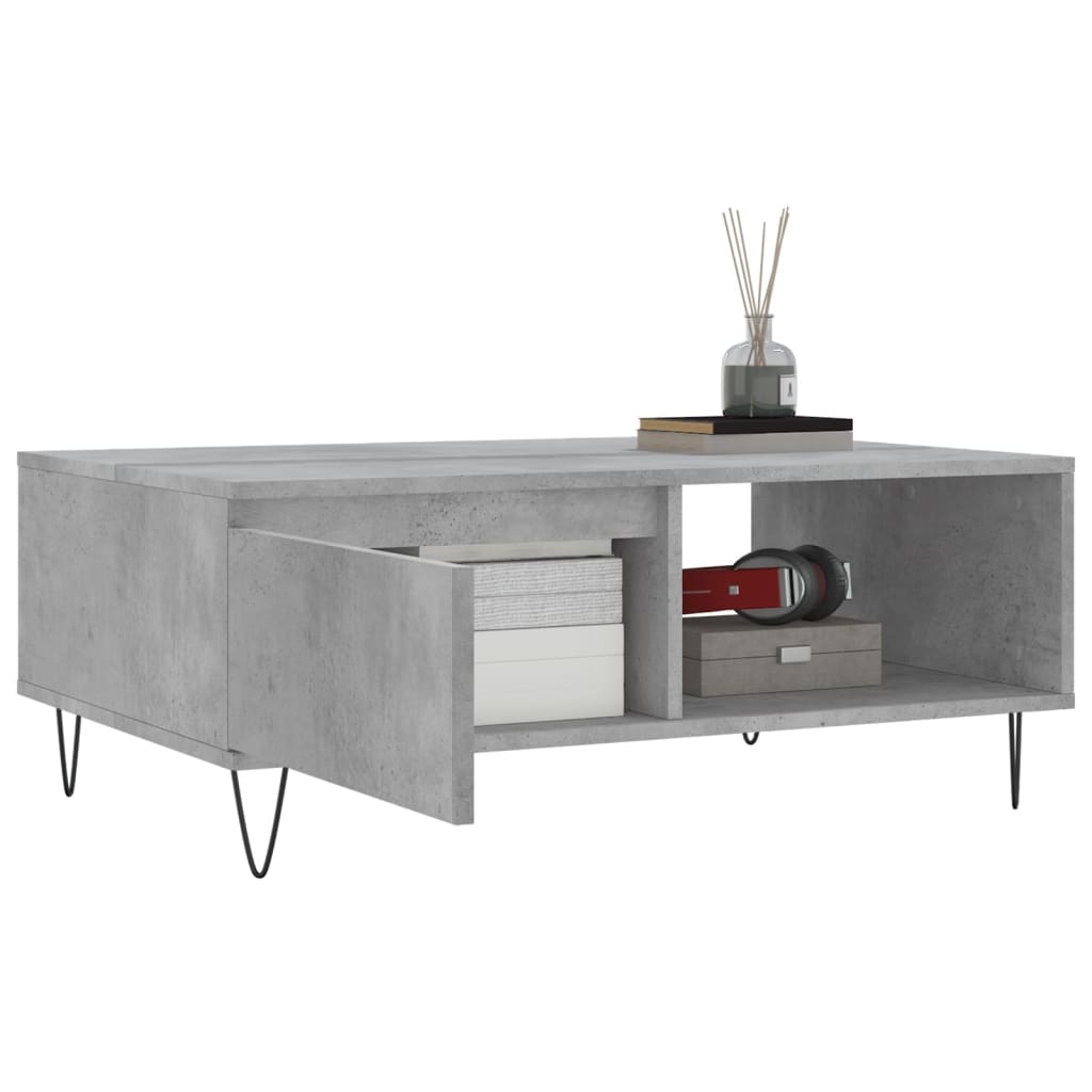 VidaXL Salontafel 90x60x35 cm bewerkt hout betongrijs