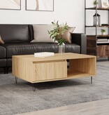 VidaXL Salontafel 90x60x35 cm bewerkt hout sonoma eikenkleurig