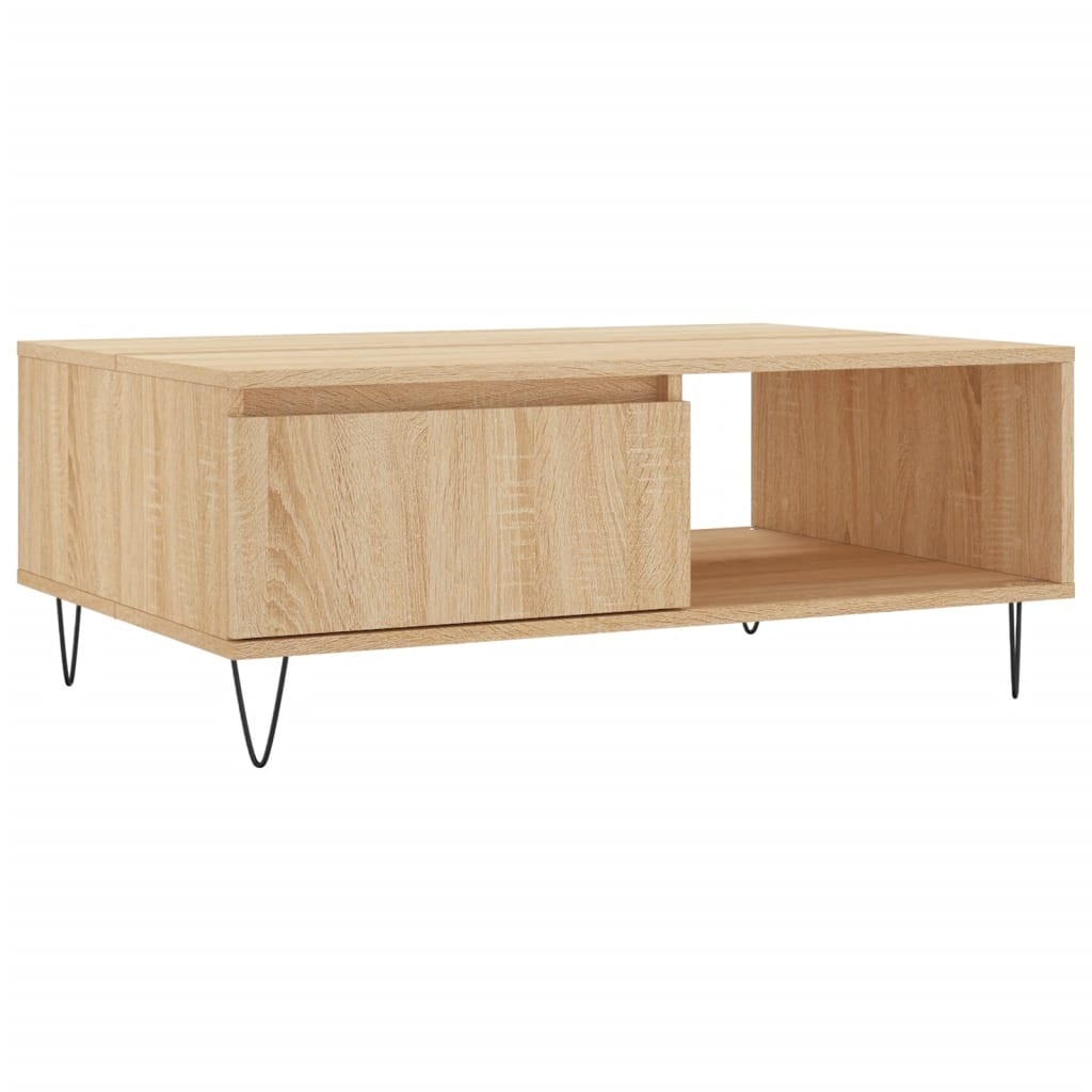 VidaXL Salontafel 90x60x35 cm bewerkt hout sonoma eikenkleurig
