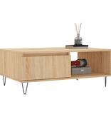 VidaXL Salontafel 90x60x35 cm bewerkt hout sonoma eikenkleurig