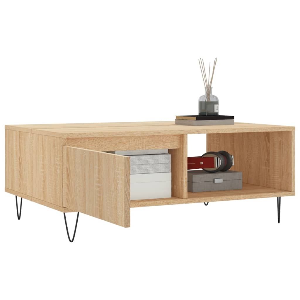 VidaXL Salontafel 90x60x35 cm bewerkt hout sonoma eikenkleurig