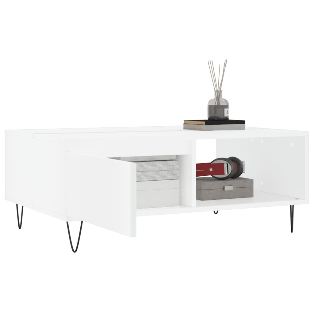 VidaXL Salontafel 90x60x35 cm bewerkt hout wit