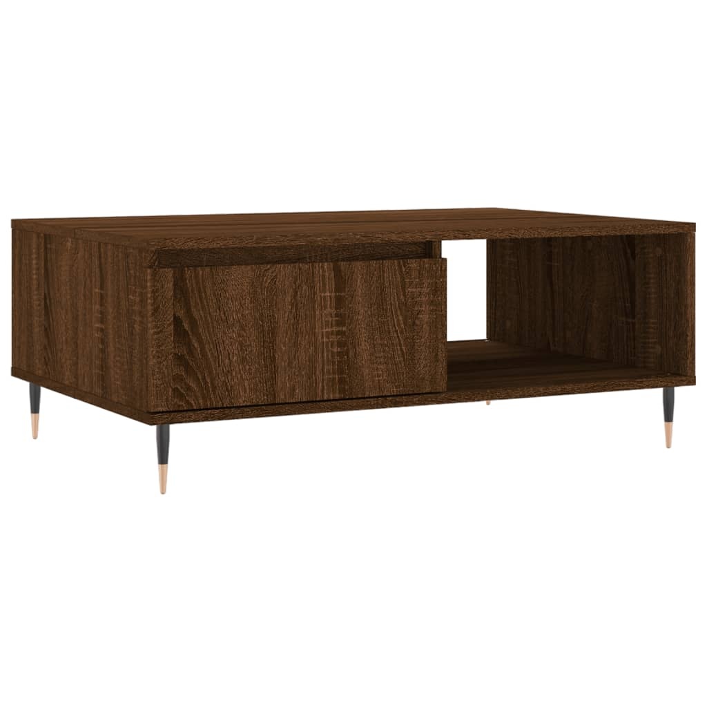 VidaXL Salontafel 90x60x35 cm bewerkt hout bruineikenkleurig